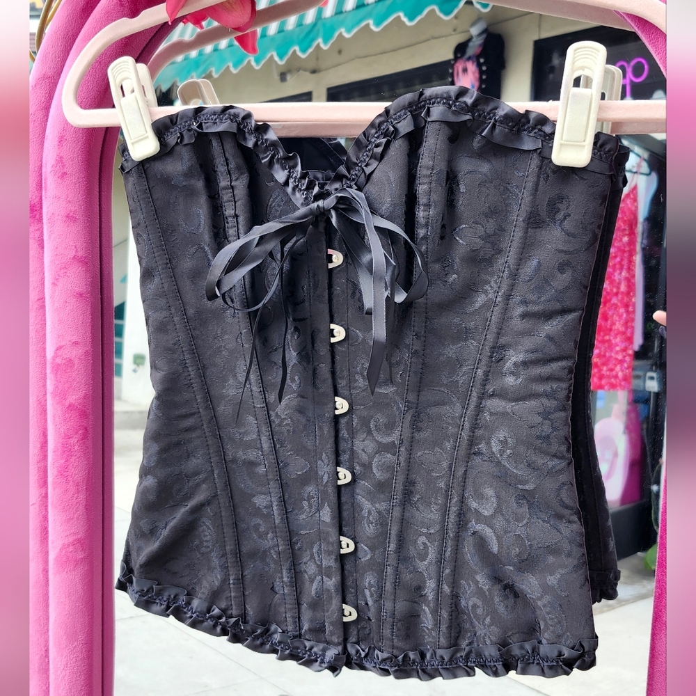New in package! Black Corset with clasp front